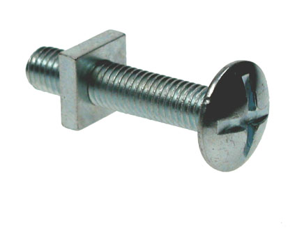 M5 x 12mm ROOFING BOLTS & SQUARE NUTS CORRUGATED ROOF * 50 DOUBLE SLOTTED 
